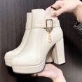 thumbnail image 3 of Tacones altos botas de mujer elegantes y lisas color beige para el trabajo ANGGREK Otros, 3 of 8