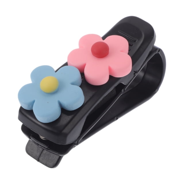 Clip para gafas de sol en el coche Unique Bargains, soporte universal para parasol, ABS Rosa, Azul 7x2.5cm 1 Pcs