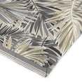 thumbnail image 3 of Jordan Manufacturing 44" x 22" Latigo Marzipan Beige Stripe and Hemsworth Marzipan Beige Leaves Reversible Rectangular Outdoor Chair Cushion with Ties and Hanger Loop, 3 of 12