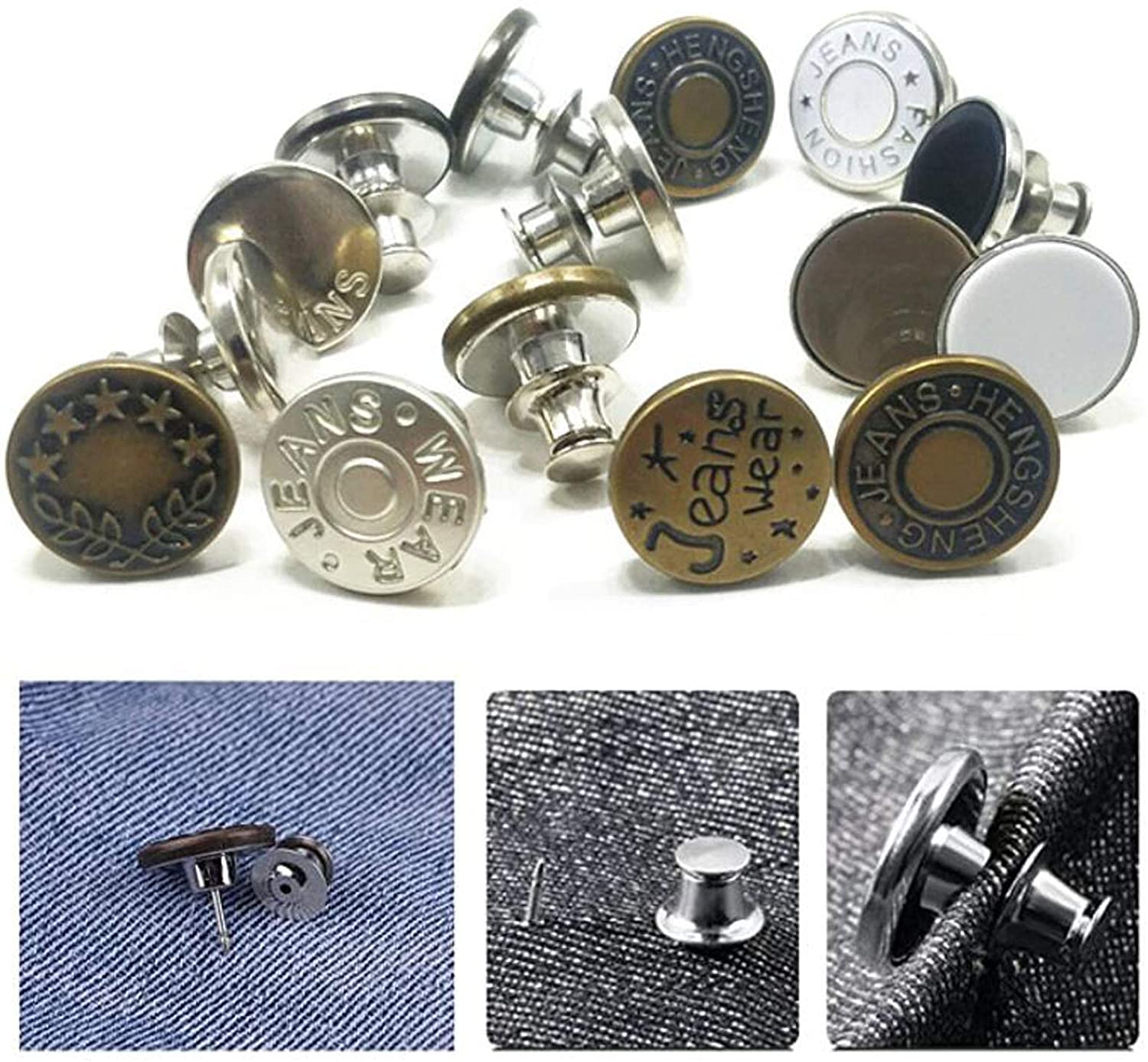 Jeans Replacement Removable Button 
