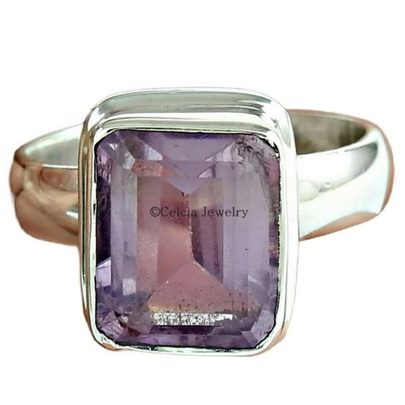 Natural Amethyst Handmade Fine Jewelry, Statement Proposal Ring, Delicate Ring, Birthday Gifts For Him, Meditation Promise Ring, Bohemian Febuary Birthstone Ring (amethyst, Size 7)