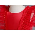 thumbnail image 3 of Toddlers Dresses Flower Girl Dresses for Wedding Sleeveless Tulle Dress Girl Party Dress Kids Red Dress for Girls Toddler Formal Dress Girls Birthday Dress 6-7 Years, 3 of 7