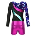 thumbnail image 4 of Sholeno Kids Girls Long Sleeve Dance Biketards with Shorts for Ballet Tumbling Gymnastics Dancewear Fairy Navy 10, 4 of 7