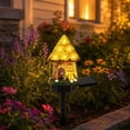 thumbnail image 3 of Solar Garden Fairy House Stake Lights Outdoor Decorative Resin Cottage with Solar Panel for Patio Pathway and Fall Halloween Yard Decor Supplies, 3 of 5