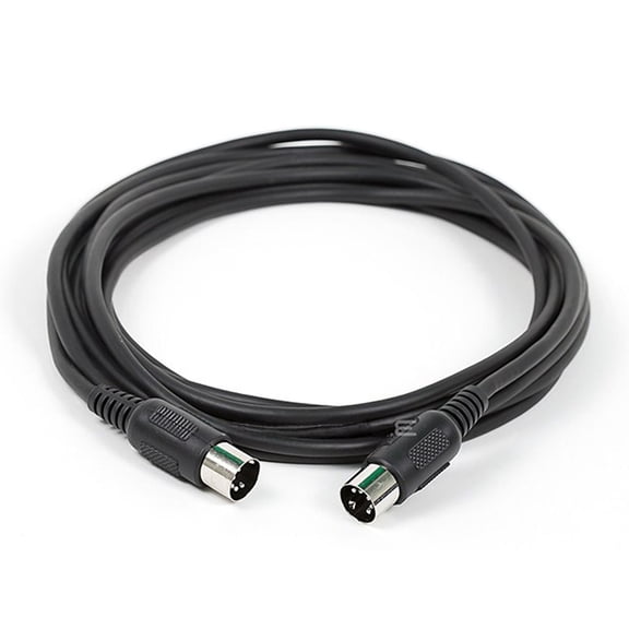 Monoprice MIDI Cable - 15 Feet - Black | With Keyed 5-pin DIN Connector, Molded Connector Shells