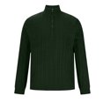 thumbnail image 4 of VSSSJ Quarter Zip Sweater for Men Slim Fit Casual Cable Knitted Stand Collar Long Sleeve Pullover Vintage Warm Mock Neck Winter Sweater Tops Green XXL, 4 of 5