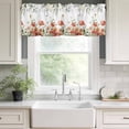 thumbnail image 3 of Red Poppy Rod Pocket Curtain Valance, Spring Farmhouse Country Flower Leaf Plant Farmhouse Window Valance for Living Room, Bedroom, Kitchen 42"W x 12"L, 3 of 9