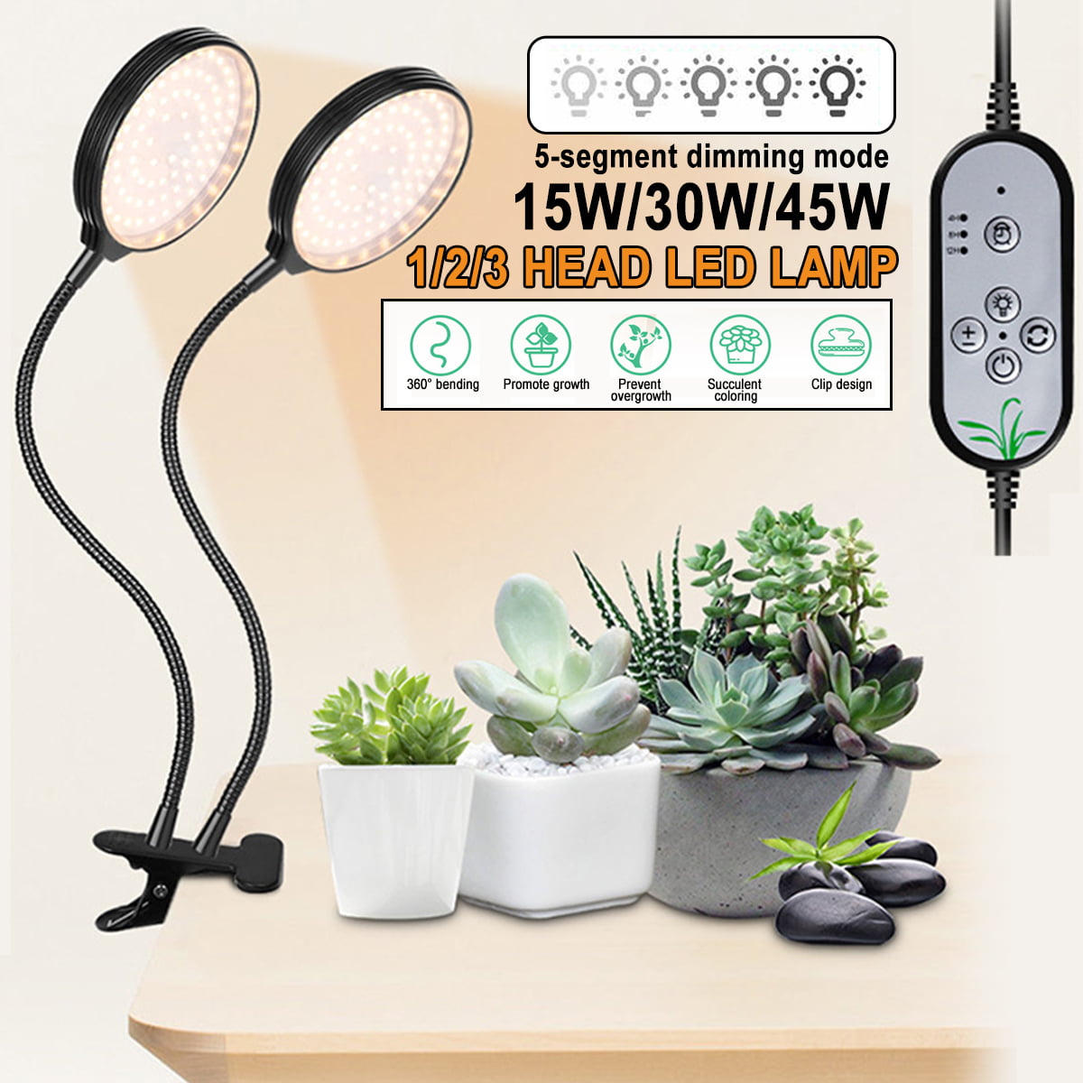 5V LED Grow Light Plant Growing Lamp Lights with Clip Indoor Plants Hydroponics 