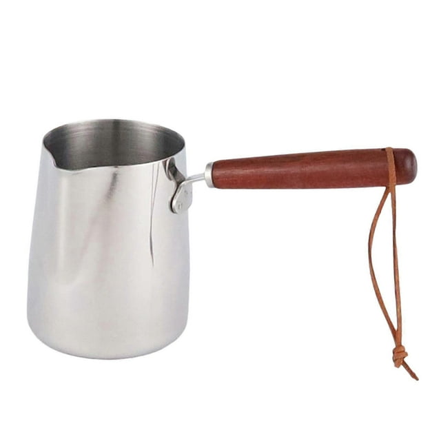 Stainless Steel Coffee Maker Delicate Designs Coffee Pots with Spouts and Wood Handle for Professional Easy Use