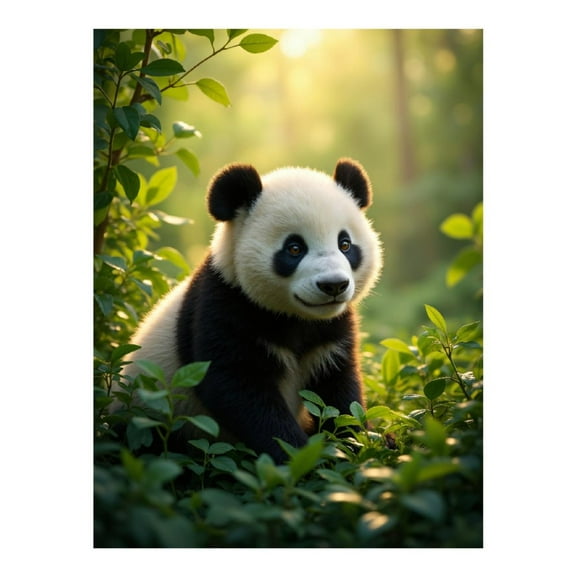 Diamond Art Kit for Adults, Panda In Lush Greenery Diamond Painting for Adults Beginners, DIY Diamond Art Painting Kits, 5D Diamond Painting Crafts for Home Decor 12x16 Frameless
