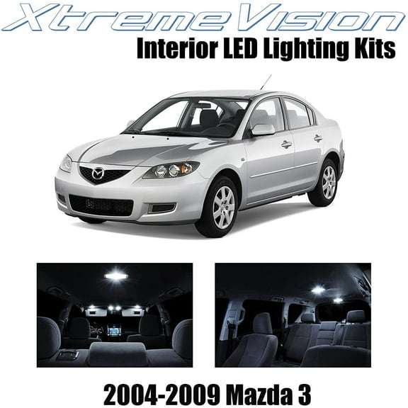 XtremeVision Interior LED for Mazda 3 MS3 2004-2009 10 pcs Pure White Interior LED Kit Installation Tool