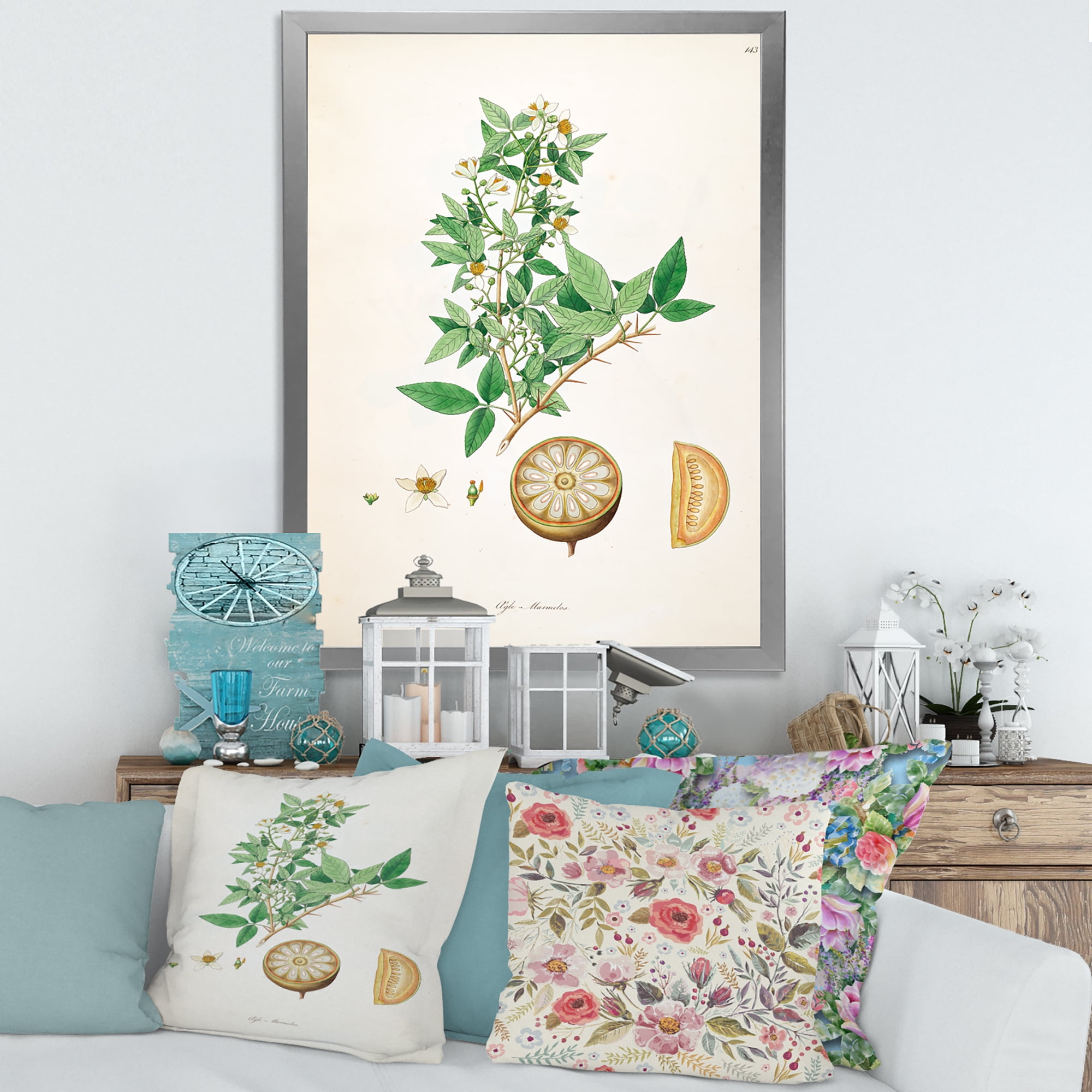 Designart 'Ancient Plant Life X' Farmhouse Framed Art Print