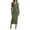 Green, variant on Women’S Collared V Neck Long Sleeve Midi Dress, Ribbed Knit Bodycon Elegant Casual Dress, Soft Stretchy Knitted Fabric, 1pc, Sizes S M L XL XXL