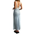 thumbnail image 4 of Women Cutout Backless Maxi Dress Sexy V Neck Sleeveless Cocktail Dresses Bodycon Spaghetti Strap Long Dress Party, 4 of 6