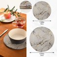 thumbnail image 3 of White and Gold Marble Pot Holders Set Trivets Hot Pads Cotton Mats for Cooking, 3 of 7