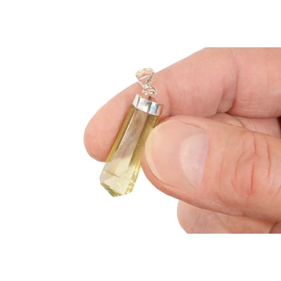 Kidz Rocks Citrine Pendant 1" Jewelry Sterling Silver Rock Mineral Yellow Healing Gemstone
