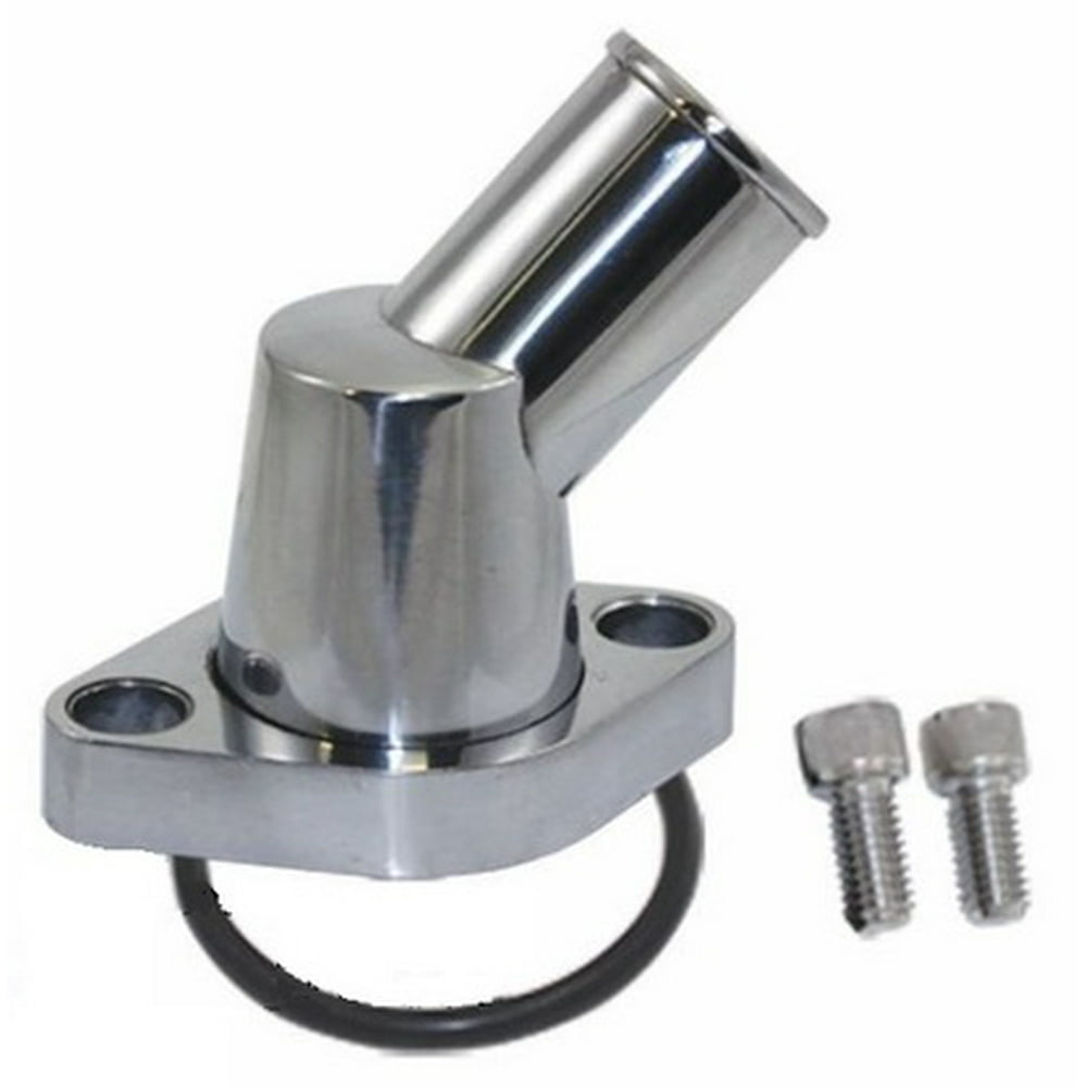 SBC BBC CHEVY 45?? SWIVEL POLISHED WATER NECK THERMOSTAT HOUSING 327