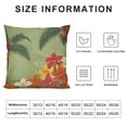 thumbnail image 5 of COMIO  Hawaiian Throw Pillow Cushion Cover, Aloha Vintage Print Colorful Swirl Backdrop Dolphins Palm Trees Flowers, Decorative Square Accent Pillow Case, 5 of 5