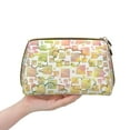 thumbnail image 4 of Large Clutch Leather Makeup Bag, Watercolor Dream Mosaic Travel Toiletries Bag, Ladies Cosmetic Storage Bag, 4 of 8