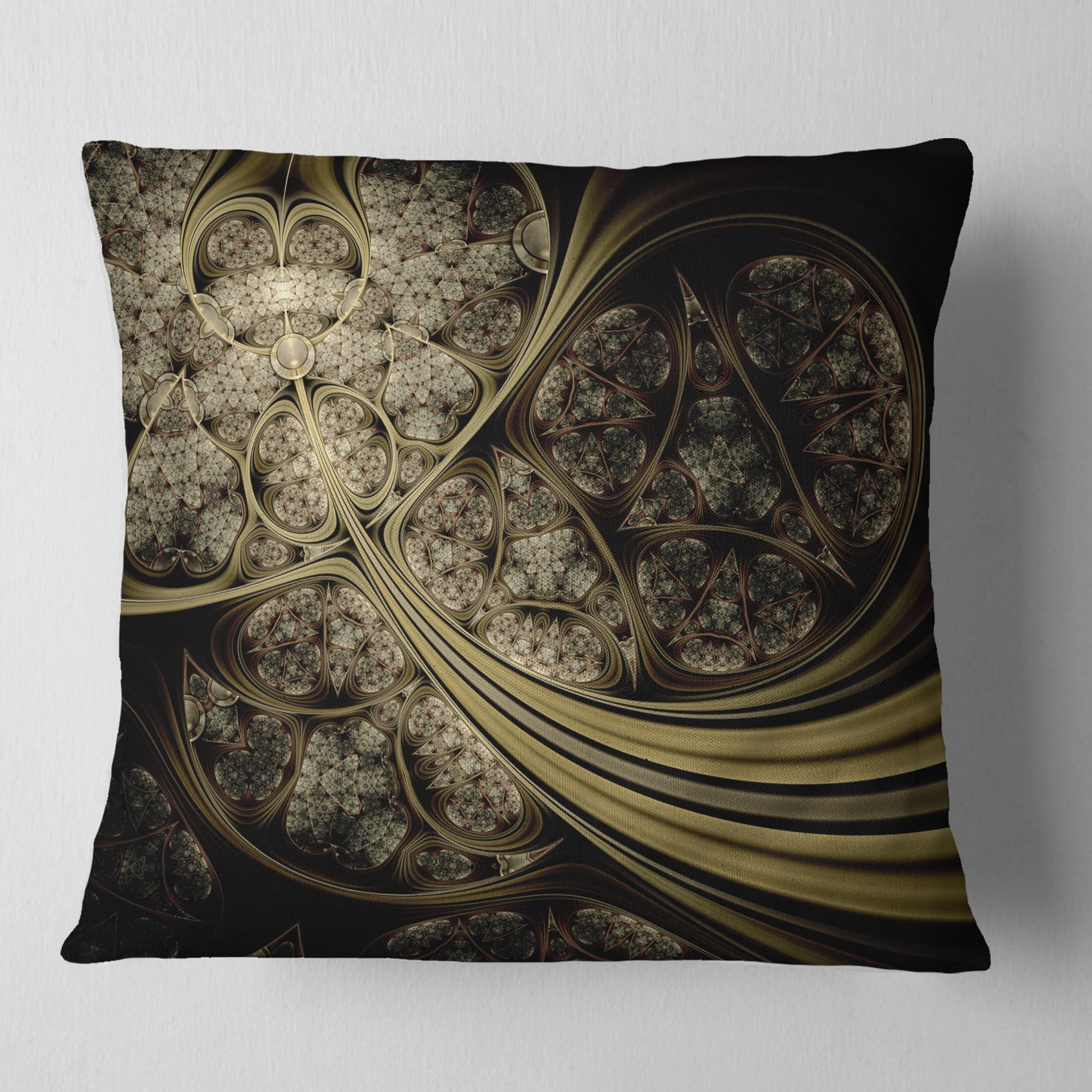 Designart White Metallic Fabric Pattern - Abstract Throw Pillow - 18x18