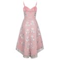 thumbnail image 3 of Vestido camisero irregular sin mangas con cuello en V informal con estampado de verano para mujer a la moda Fridja  hj6202, 3 of 6