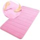 thumbnail image 1 of ZHAOCHENG Alfombrilla de baño de espuma viscoelástica, antideslizante, absorbente, muy acogedora, de terciopelo, con gran absorción de agua, gruesa (17 x 24, negra, 20 x 32 rosa), 1 of 5