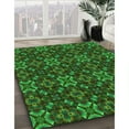 thumbnail image 2 of Ahgly Company Indoor Round Patterned Dark Forest Green Area Rugs, 4' Round, 2 of 6