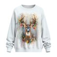 thumbnail image 4 of HELLHERO Christmas Reindeer Print Women Sweatshirt Fall, Oversized Long Sleeve Pullover Tops Comfy Crewneck Sweater Size XXL, 4 of 7