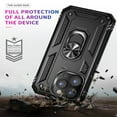 thumbnail image 3 of Dteck for Apple iPhone 14 Pro 6.1", Magnetic Shockproof Metal Ring Kickstand Hybrid Support Car Mount Holder Armor Heavy Duty Case Cover, Black, 3 of 8