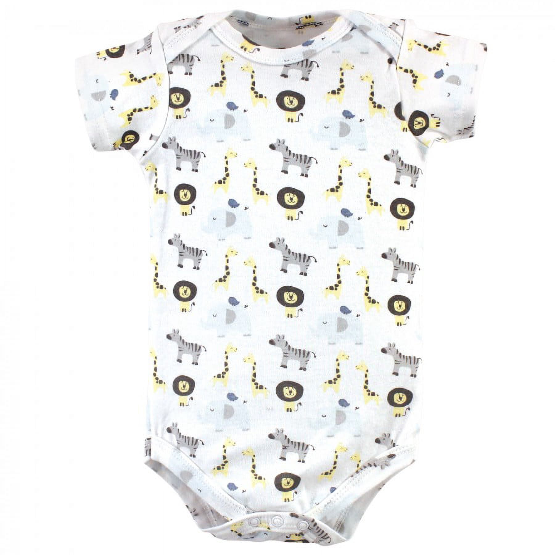 Hudson Baby Infant Boy Cotton Bodysuits 7pk, Safari, 12-18 Months