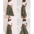 thumbnail image 5 of Womens Boho Maxi Skirt Elastic High Waist A-Line Pleated Ruffle Flowy Long Skirts, 5 of 6