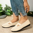 thumbnail image 2 of Miluxas Women’s Flats Shoes Comfortable Knit Solid Color Round Toe Slip on Casual Ballet Flats Dress Shoes Beige 6(37), 2 of 8
