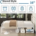 thumbnail image 4 of 16 Inch White  XL Bed Frames with Headboard and Footboard, Classic  Platform No Box Spring Needed  Victorian Style Iron-Art Mattress Foundation, 4 of 6