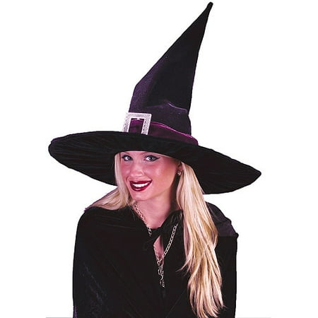 - Pleated Velour Witch Hat Adult Halloween Accessory