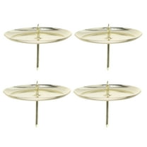 HOMEMAXS 4pcs Round Iron Candle Holders With Stake Base For Home Party Cake Decoration Or Yard Lawn Use