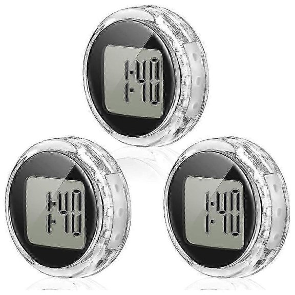 3 Pieces Mini Motorcycle Clocks Waterproof Stick-on Motorbike Mount Watch Digital Clocks for Vehicle, Auto, Car, SUV)