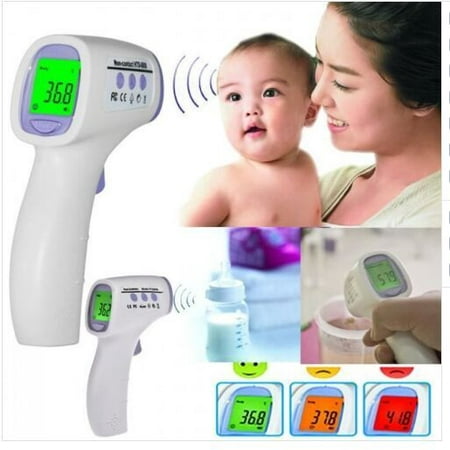 Digital Baby Thermometer Non Contact Infrared Thermograph Forehead Fever Alarm with LCD Color