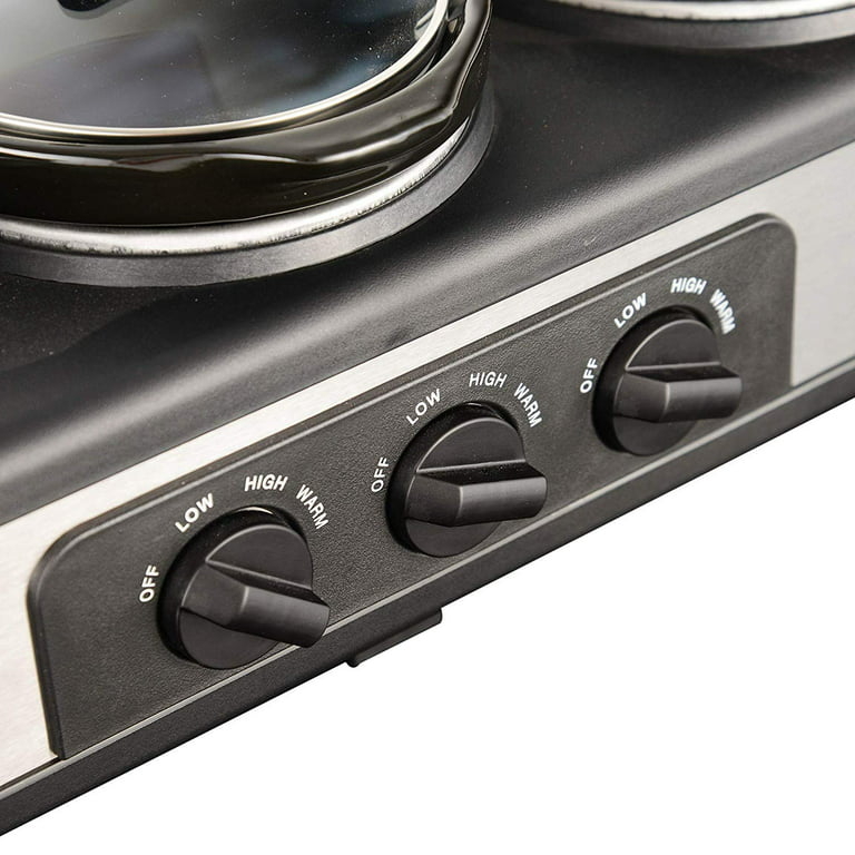 Triple Slow Cookers, 3x1.5 Qt Food Warmer Adjustable-Temp Buffet Server,  Mini Crock Dips Pot, Glass Lid & Pot, with Lid Rests - On Sale - Bed Bath &  Beyond - 39081797