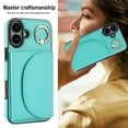 thumbnail image 5 of for iPhone 16 Wallet Case with Card Holder Women Men, Flip PU Leather Kickstand Shockproof Protective Phone Cover Magnetic Clasp 360 Rotation Ring Stand for iPhone 16, Green, 5 of 7