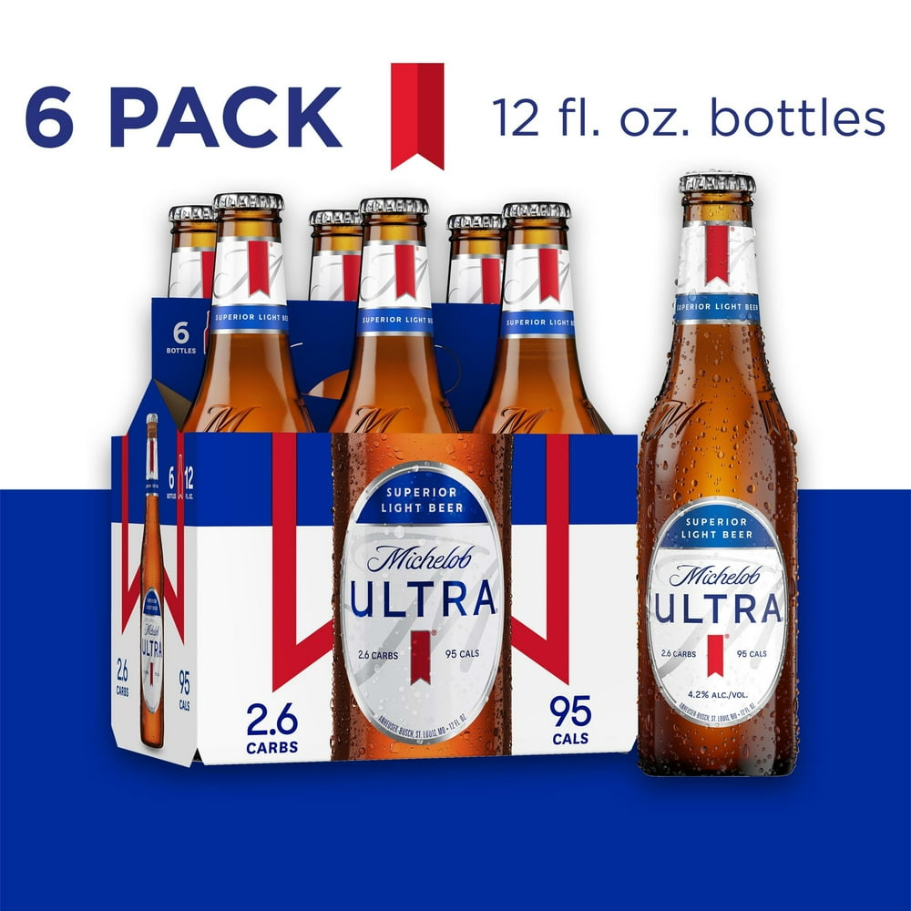 Michelob ULTRA Light Beer, 6 Pack Beer, 12 FL OZ Bottles - Walmart.com