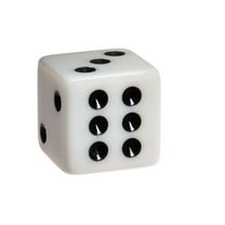 16mm White Dice with Black Pips Dots (100 Pcs/Pack)