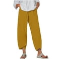 thumbnail image 1 of Timegard Plus Size Pants for Women Elastic Waist Solid Color Comfy Fall Casual Crop Pants with Pockets, 1 of 5