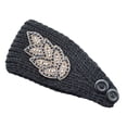 thumbnail image 1 of Diademas de ganchillo Sonducket invierno a prueba de viento con diamantes de imitación Negro, 1 of 6