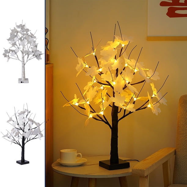 Xihbxyly Luces Led de Abedul, Decoración con Luz Blanca Cálida, Diseño Flexible, Funciona con Pilas, Decoración para Fiestas, Acción de Gracias y Navidad, Tamaño 60 X 11 Cm