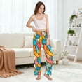 thumbnail image 5 of Dailycode Women's Pajama Pants Wide Leg Lounge Pj Bottoms With Pockets Various Colorful Hand, 5 of 7