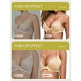 thumbnail image 5 of Wingslove Women's Push up Bra Underwire Seamless Comfort Lightly Padded Plunge T-Shirt Bra, Nude 34C, 5 of 10