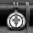 thumbnail image 2 of Stainless Steel Moon Sun Hekate Wheel Necklace Strophalos Hecate Magic Symbol Logo Jewelry, 2 of 5