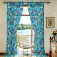 Blue Monster Pattern Monster Cartoon Truck Blue Pattern Sheer Curtains, Sheer Curtain Panels ...