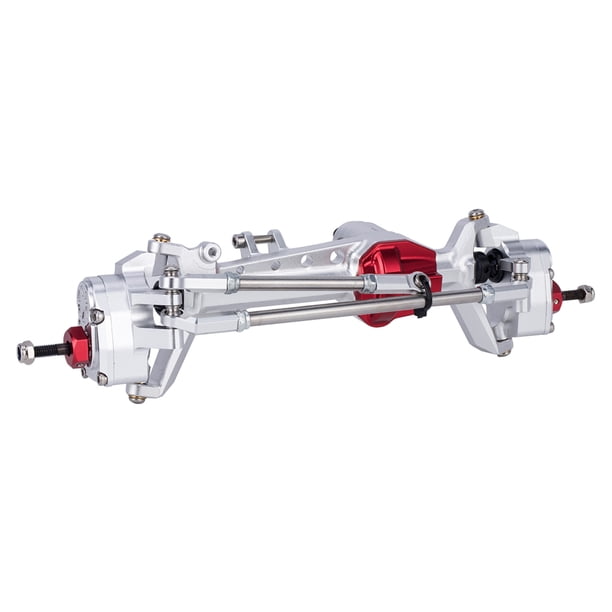 Vogacara Eje delantero CNC de aleación de aluminio 1/10 para pieza de coche Axial SCX10 RC, accesorios de coche RC, piezas de repuesto, pieza Kits de construcción modelo Plata