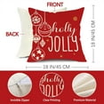 thumbnail image 2 of Merry Christmas Santa Claus Decorative Throw Pillow Covers 18 x 18 Set of 4, Xmas Holly Jolly Snowman Ornaments Porch Outdoor Home Decor, Red White Stripes Snowflakes Winter Holiday Cushion Case, 2 of 6
